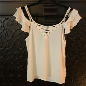 Express spaghetti strap and off the shoulder top